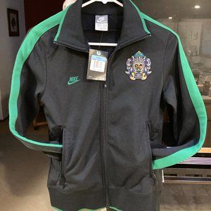 NWT Nike jacket Soccer Athletic 381050 South Africa Women M Black GRN Full Zip